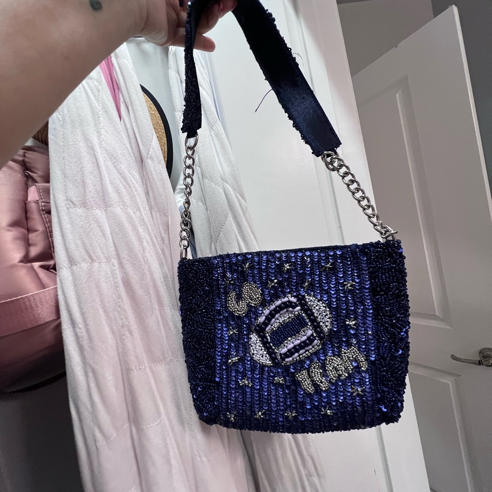 Sequin Blue Handbag